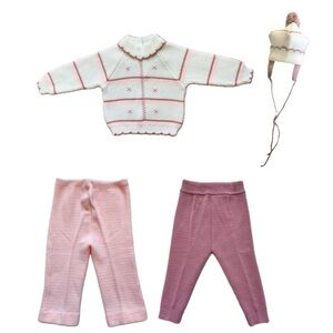 Pink Sweater Set + Hat - 18 Mo.